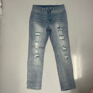 EUC New York & Company SoHo Distressed High Waist Jeggings - Size: 14